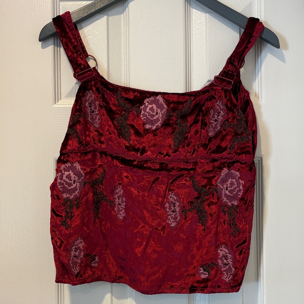 Kimchi Blue Crimson Velvet Top